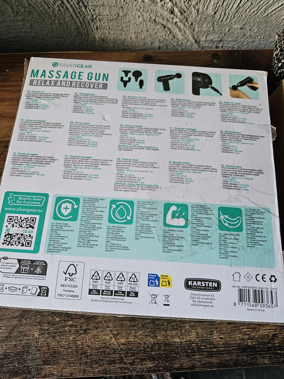 Nieuwe Silvergear Massage Gun - Ontspanning en Herstel