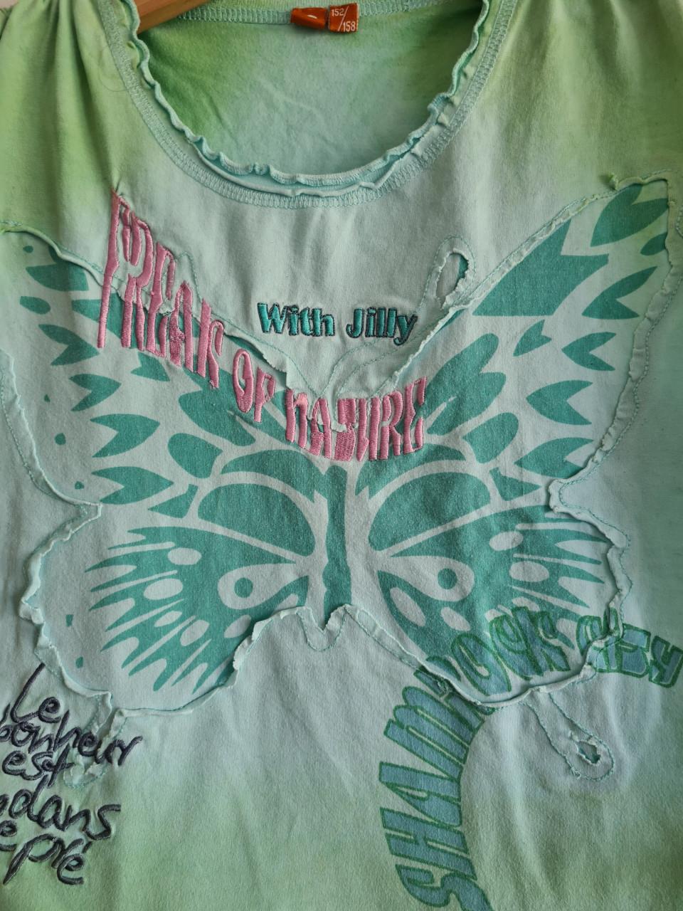 With Jilly" licht groen Vlinder T-Shirt Maat 152.