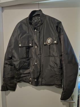 Zwarte Motomod motorjas met BMW logo , Maat 50/L,