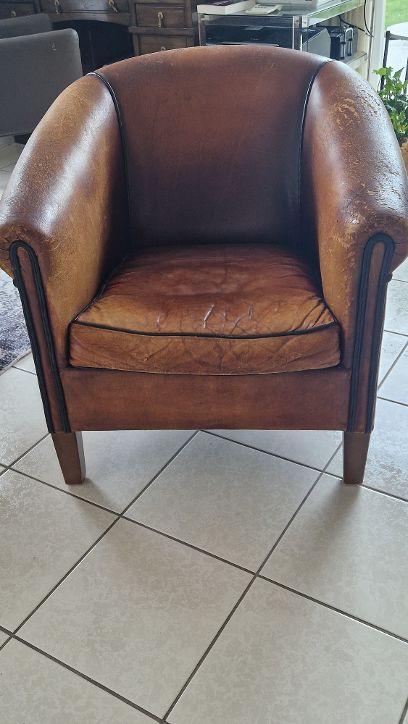 Fauteuil van schapenleer