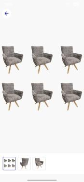 6 eetkamerstoel grijs 360 graden nieuw