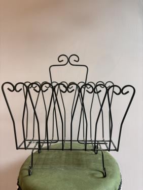 Vintage Metalen Tijdschriftenrek / Lectuurbak