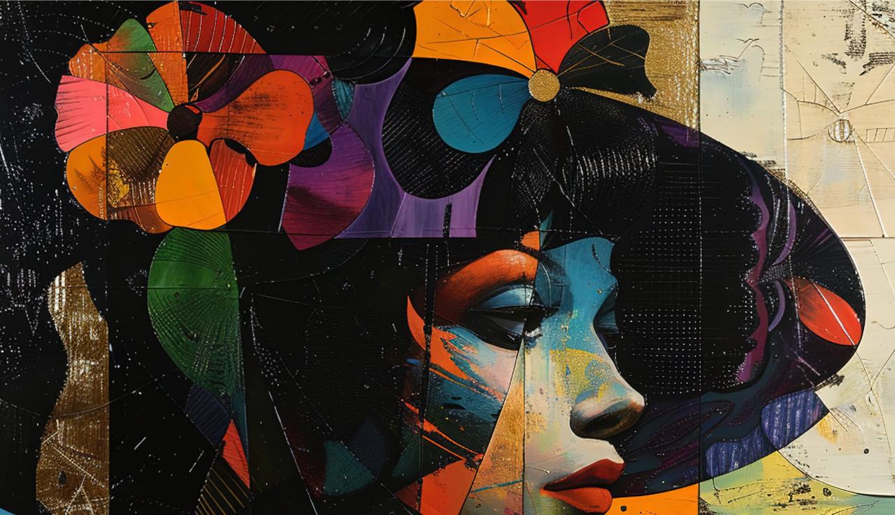 " Mujer con sombrero " Giclee van Alberto Ricardo