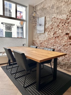 Superfijne eikenhouten tafel 6 persoons