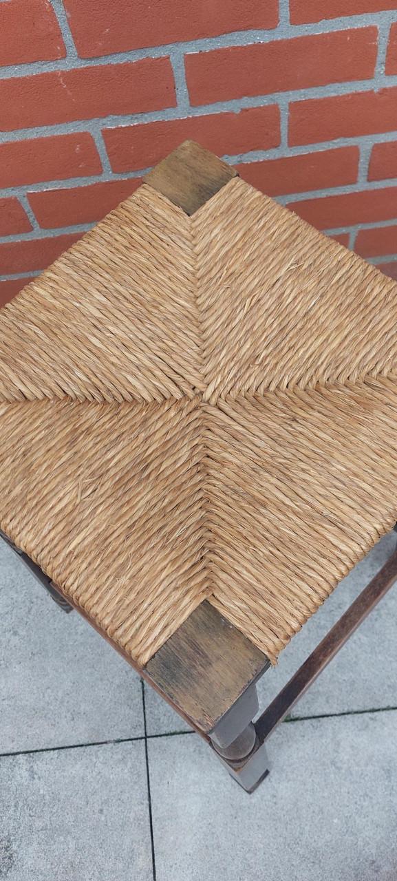 Vintage barkrukken (3 stuks) met rieten zitting