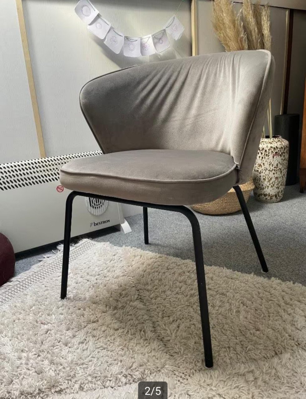 Eetkamerstoelen 4 stuks bepurehome kuipstoel velvet fluweel khaki taupe