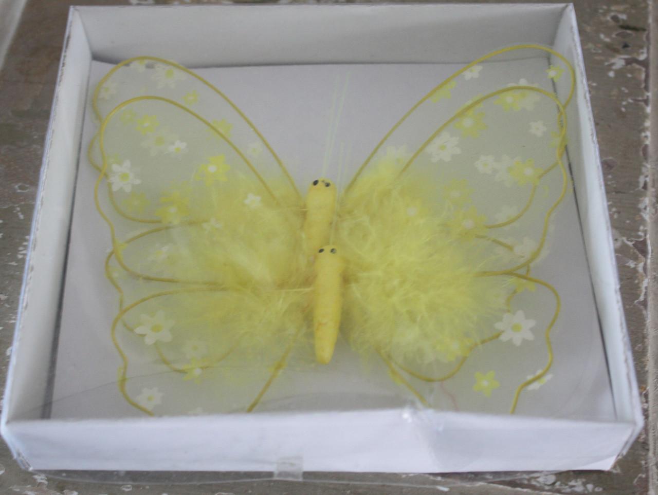 Set van 2 gele vlinders