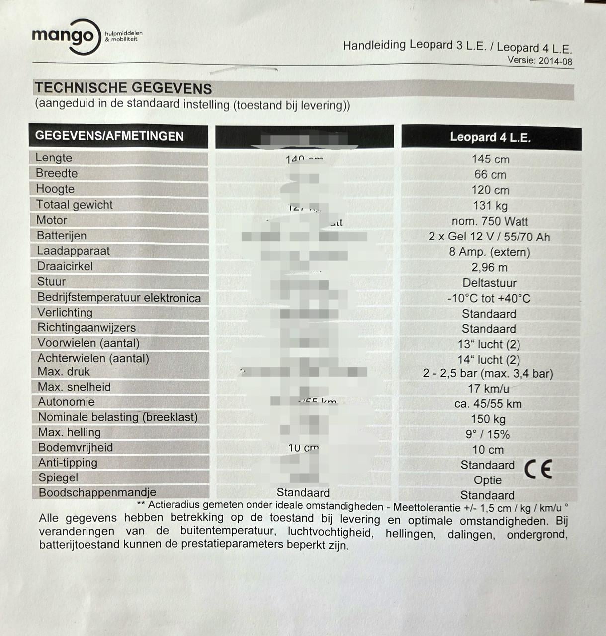 Mango Leopard 4 scootmobiel (2022)