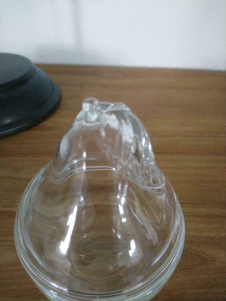 Vintage Luminarc (Verrerie d'Arques) glazen peer dekselpot