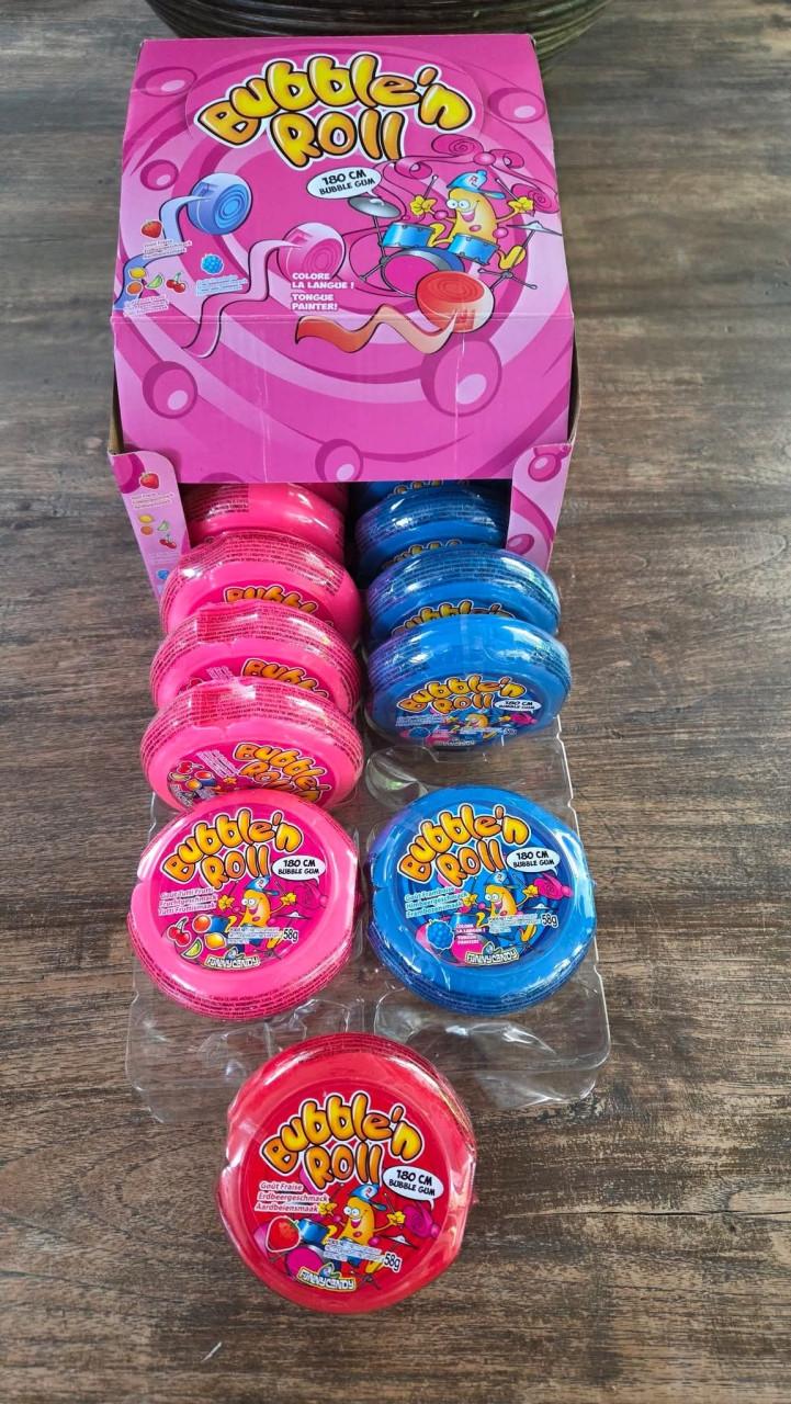 🎈Doos met 19 Bubble 'n Roll kauwgom rollen.