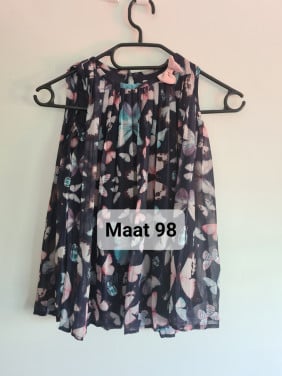 Zomer jurkje blauw met vlinders van H&M  Maat 98