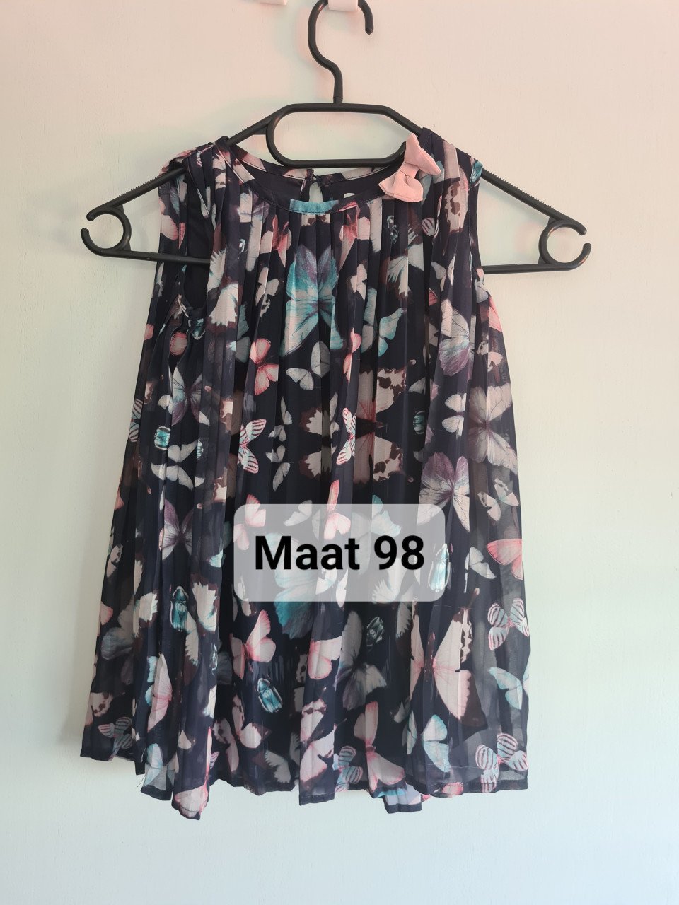 Zomer jurkje blauw met vlinders van H&M  Maat 98