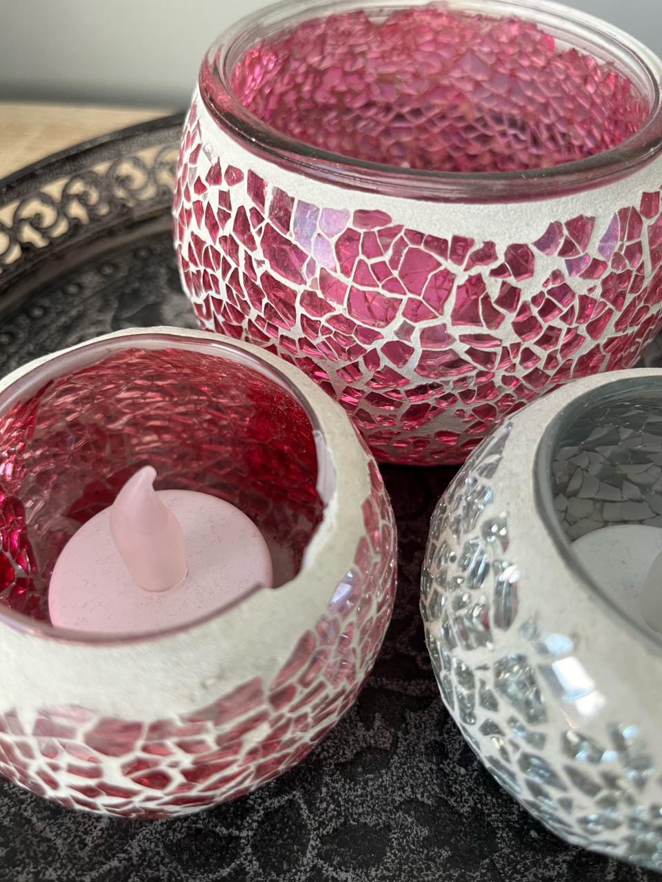 Decoratie waxinelichtjes met schaal