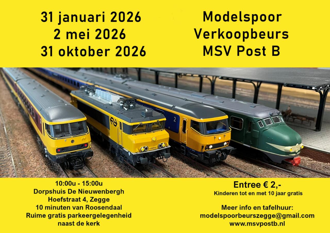 Modeltrein Ruilbeurs te Zegge bij Roosendaal / zaterdag31 oktober 2026
