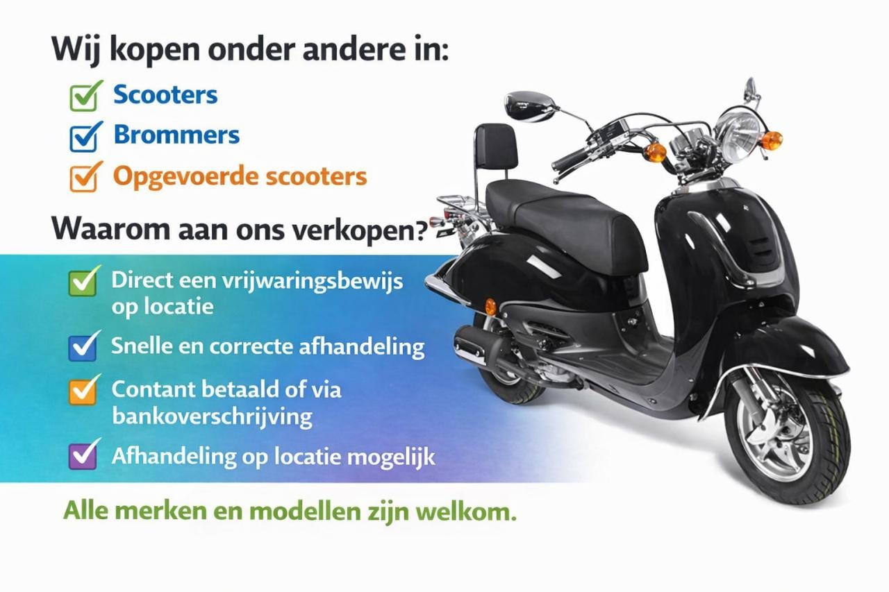 🛵 Scooter of brommer verkopen? Wij kopen ’m direct in!