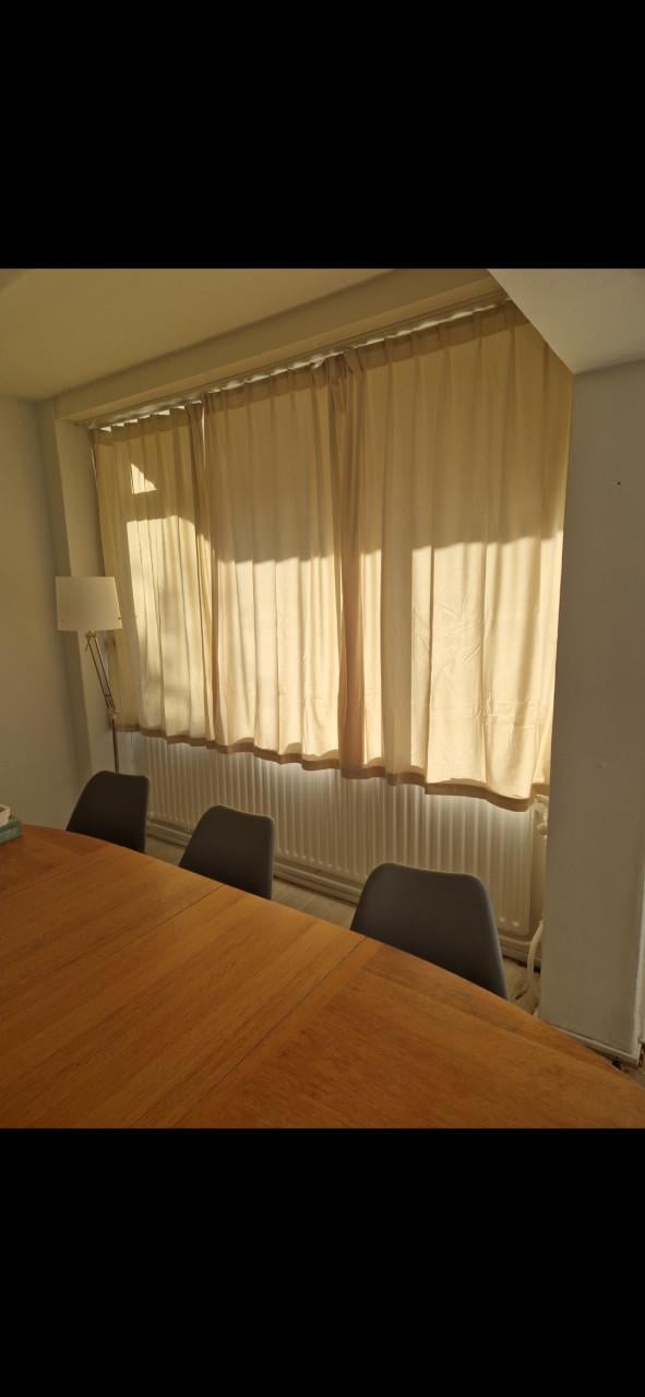 Gordijnen, dun velours ecru, crème kleur