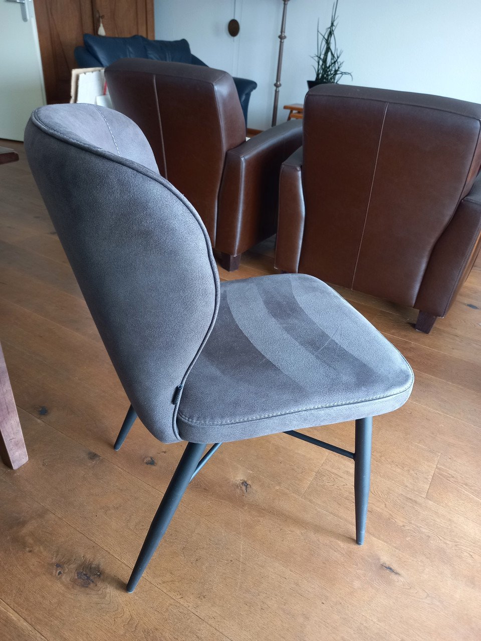 Eetkamerstoelen 4 stuks antraciet (zgan)