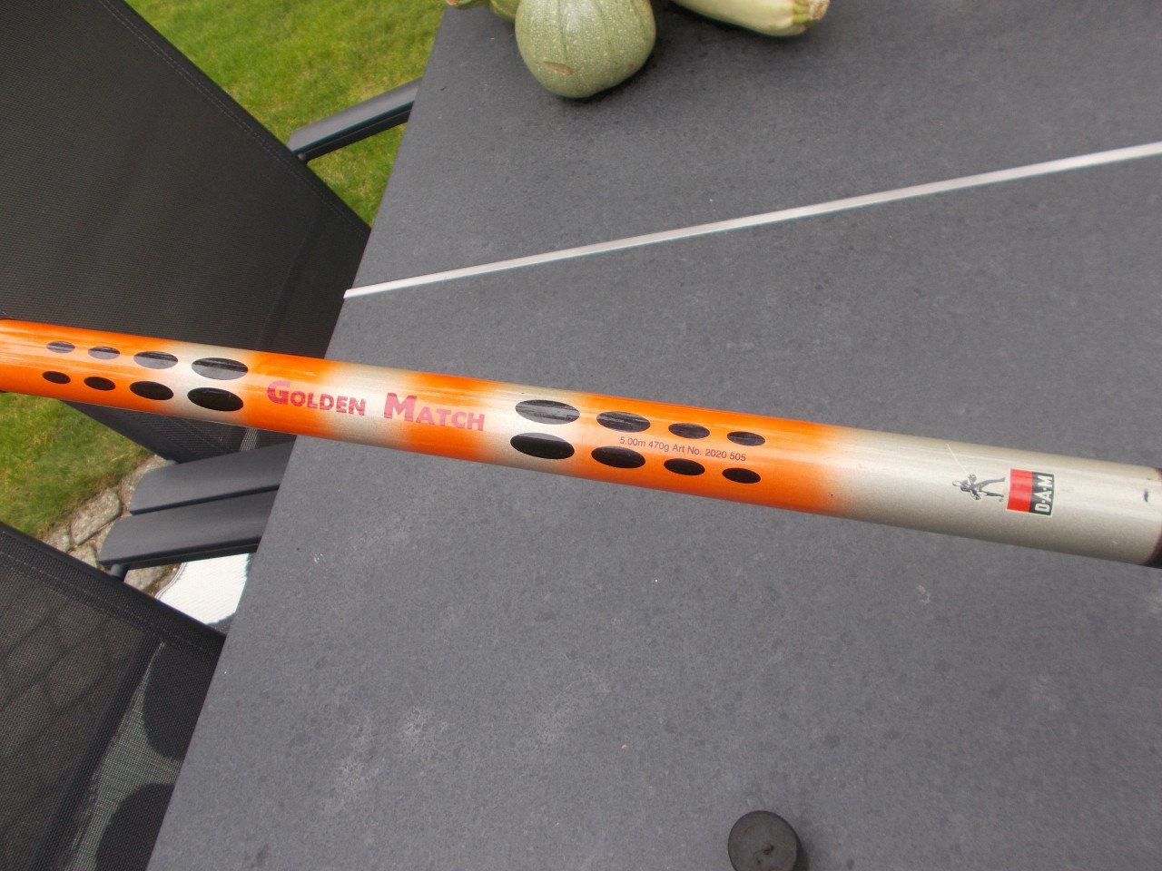Vaste hengel,  van D A M  GOLDEN MATCH"lengte 500 cm