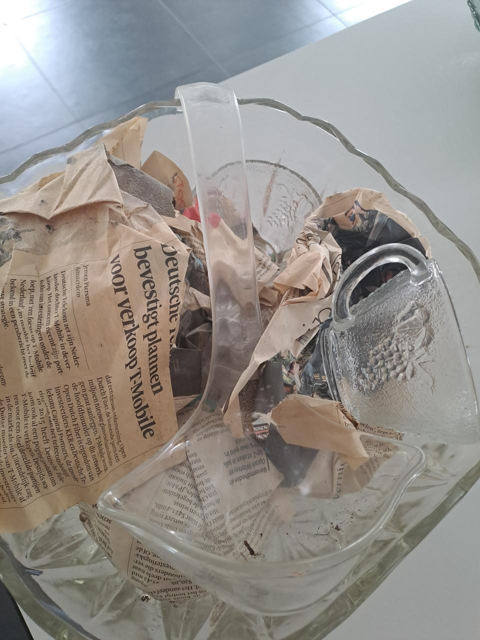 Glazen bowlschaal compleet