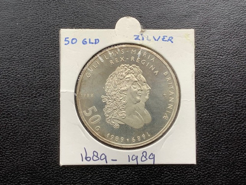 Beatrix, 50 gulden munt 1988 , zilver.