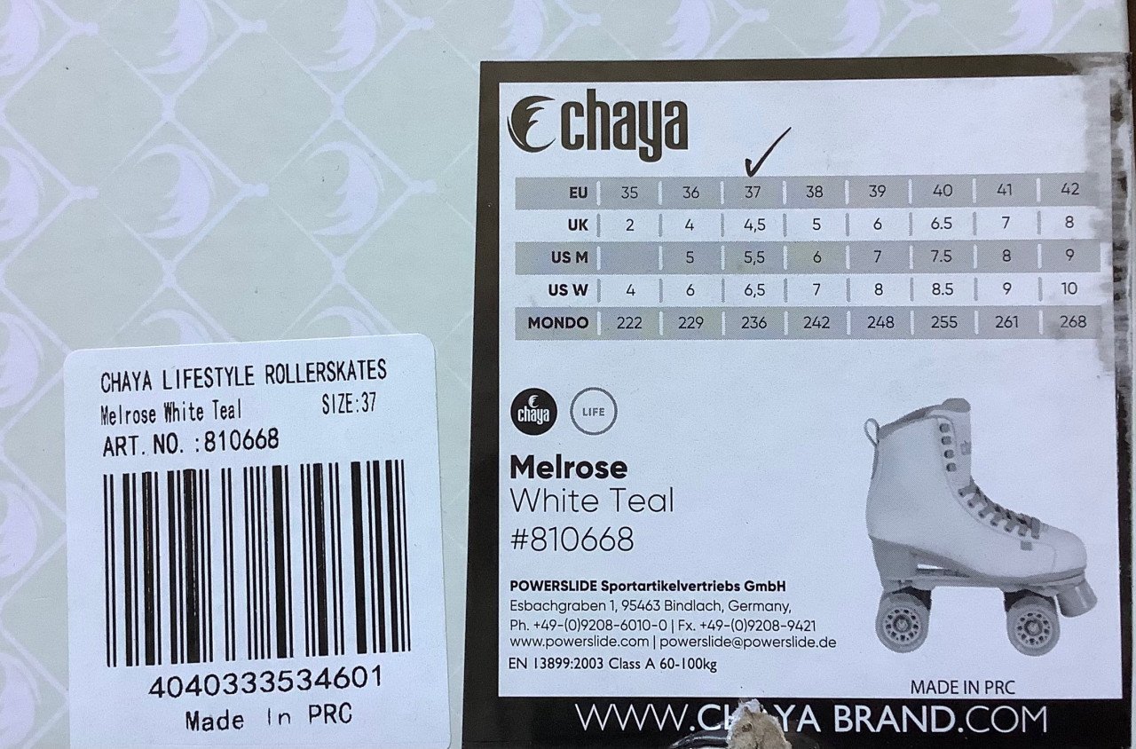 Nieuwe Rollerskates chaya met 3 delige set beschermers