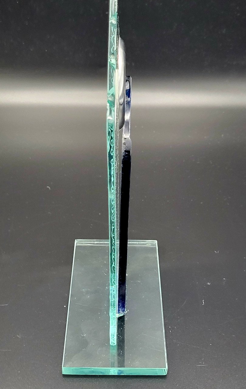 Glazen vaderdag trofee -- leuk en mooi origineler cadeau --