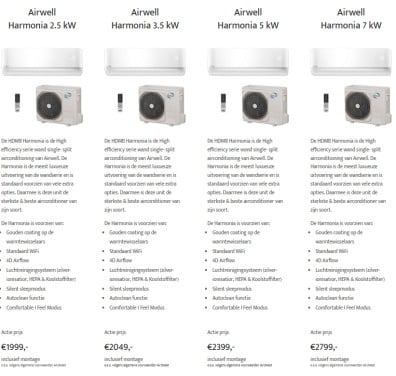 Airco Airwell 2,5 kW €1999,-