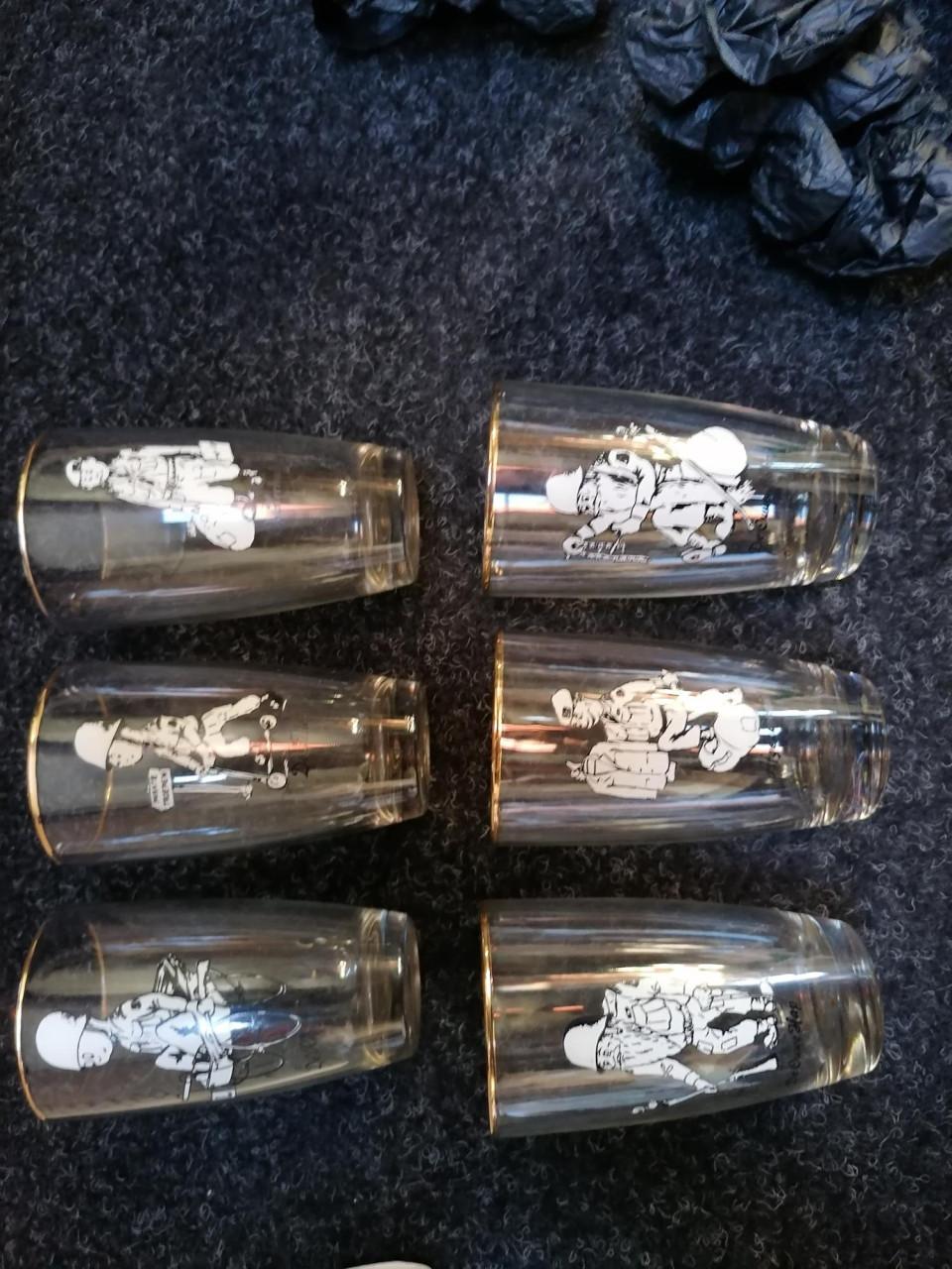 Ouwe stomp glazen 6 stuks uit de jaren 80