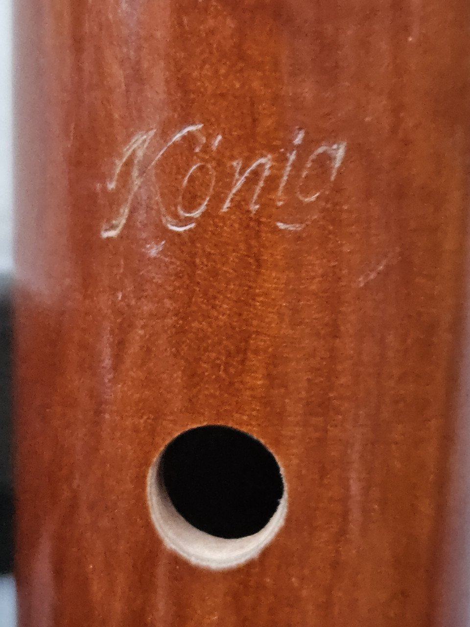 Mooie grote duitse vintage König Tenorblokfluit in originele doos..