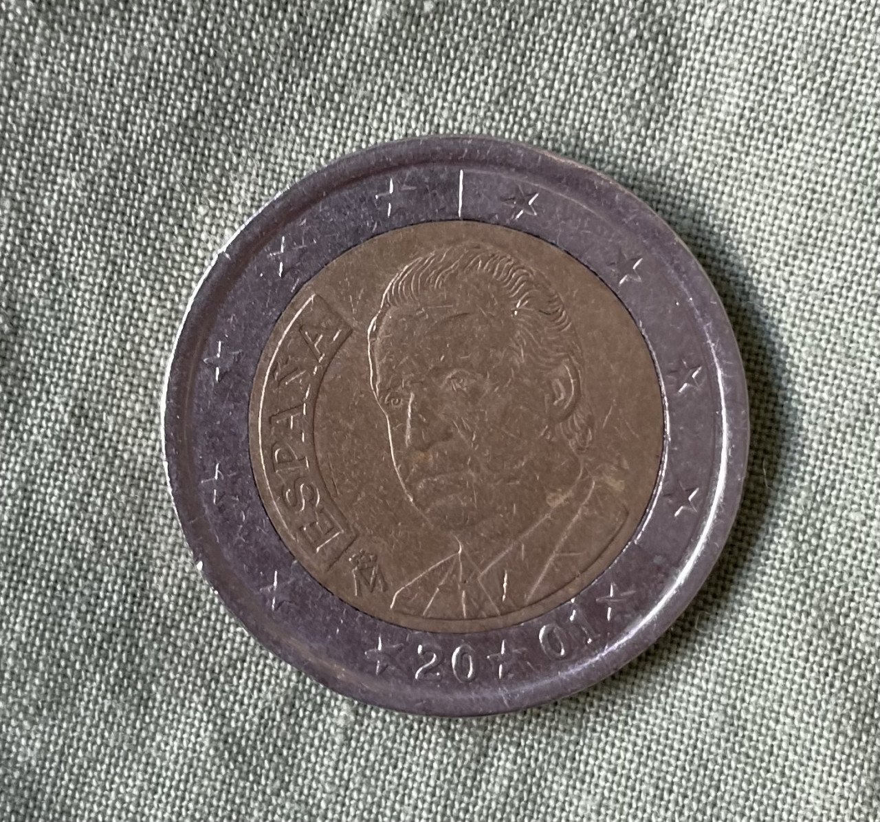 2 euromunt Spanje 2001 speciaal