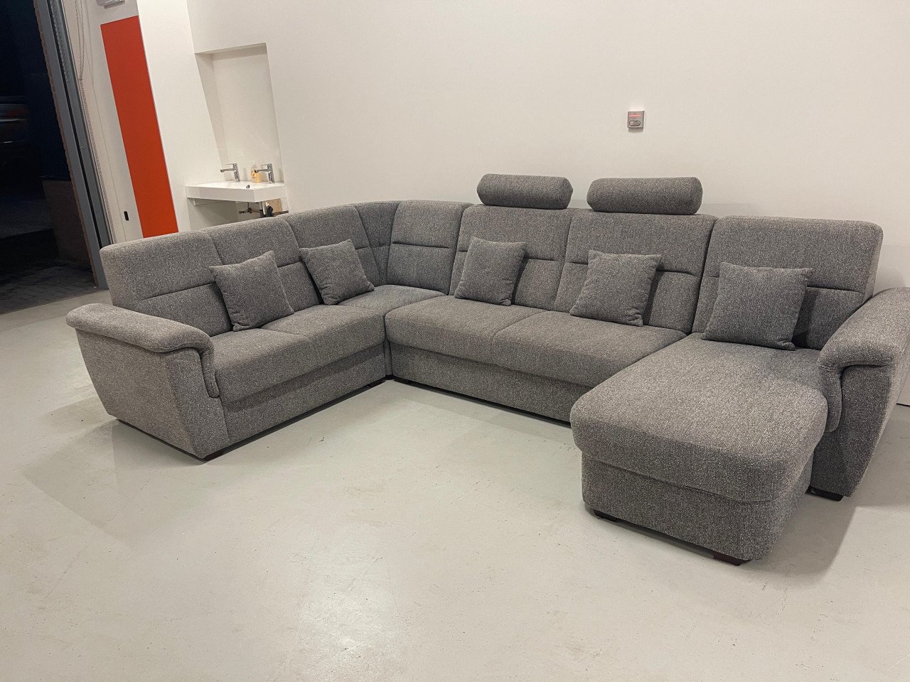 GRATIS LEVERING HEEL NL Groot Grijze Stoffen U Bankstel