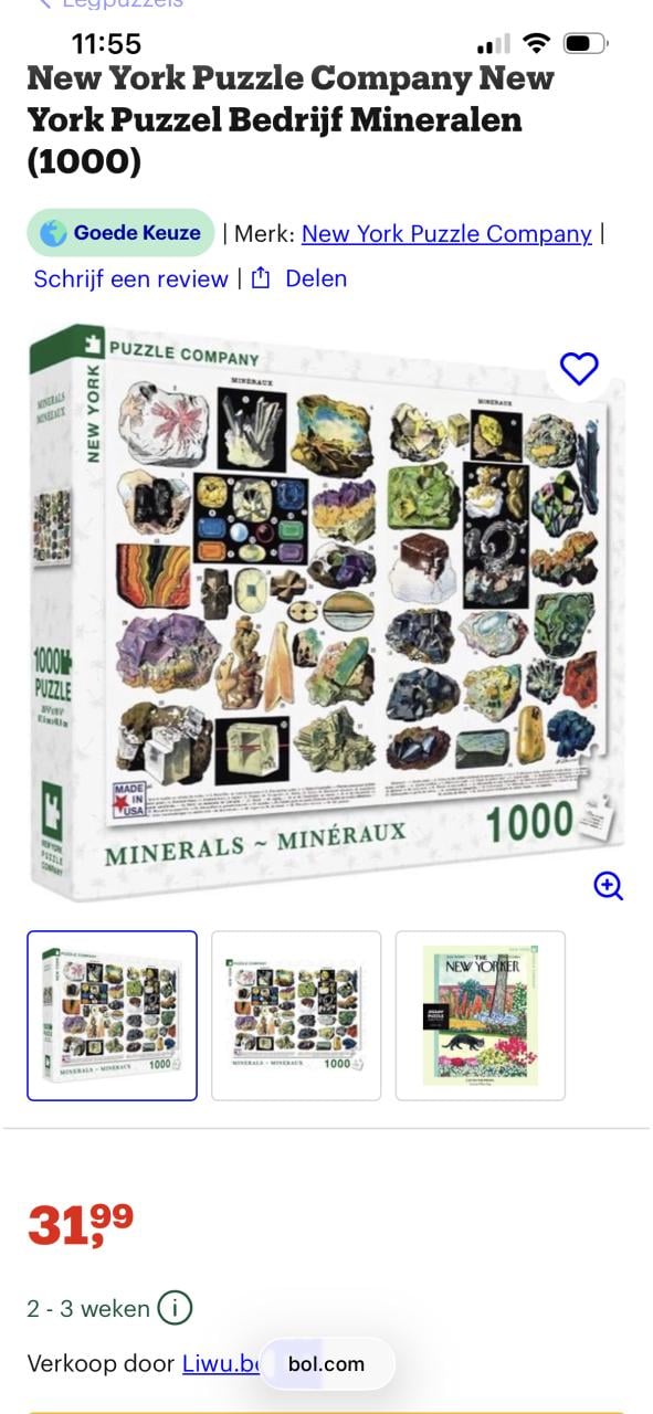 Puzzel mineralen - 1000 stukjes nieuw