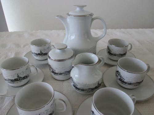 Zeer Mooi Vintage Bavaria Koffie set voor 6 Personen