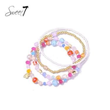 Armband gekleurde kralen en met meerdere lagen