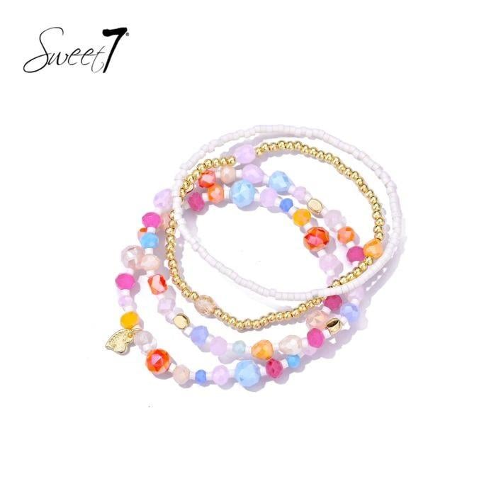 Armband gekleurde kralen en met meerdere lagen