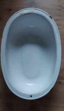 Wit Emaille Kinderbadje 70x47 cm.