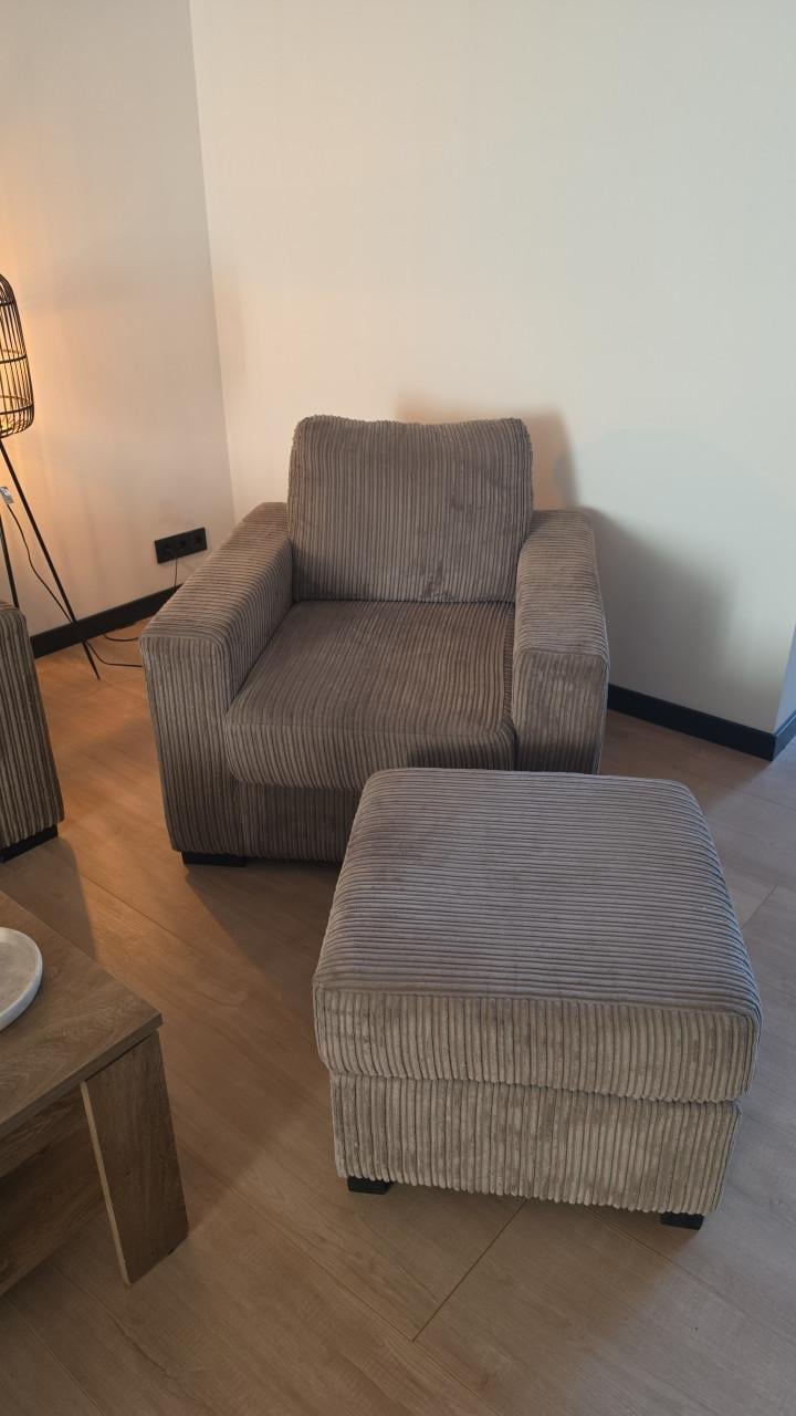 Couch + armchair + coffee table + tv table