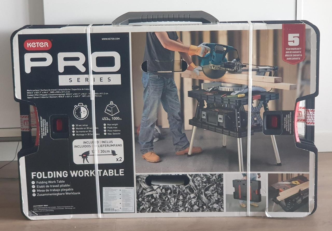 Nieuwe Keter Pro opvouwbare werkbank nog in de verpakking