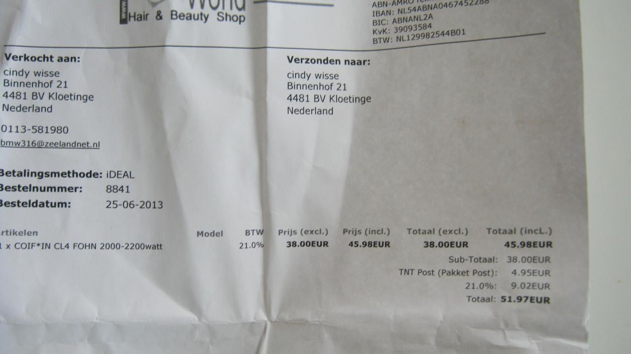 NIEUW FHON MET FACTUUR VAN 52 EURO MAG WEG VOOR 30 EURO