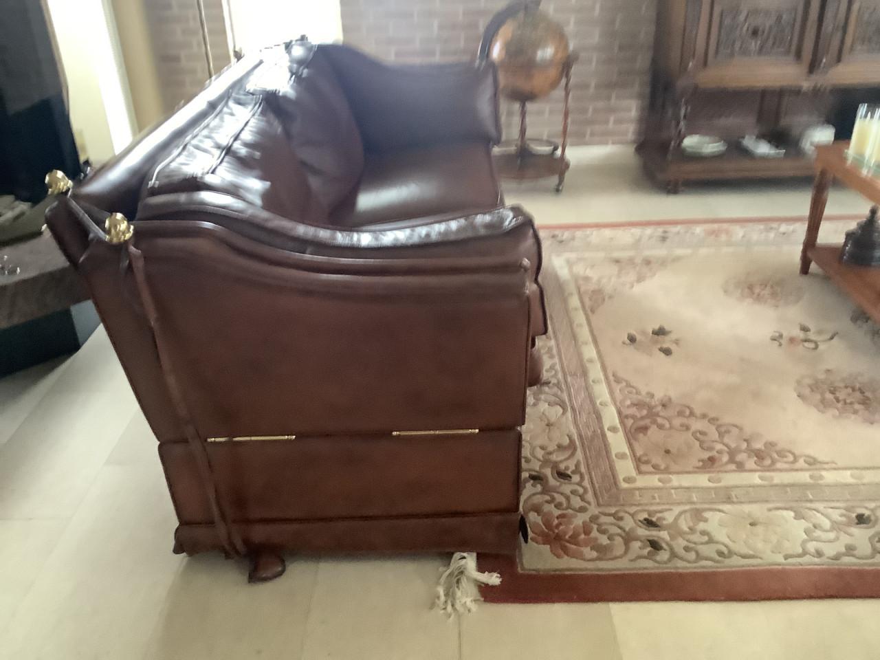 Leren Kasteelbank zo goed als nieuw