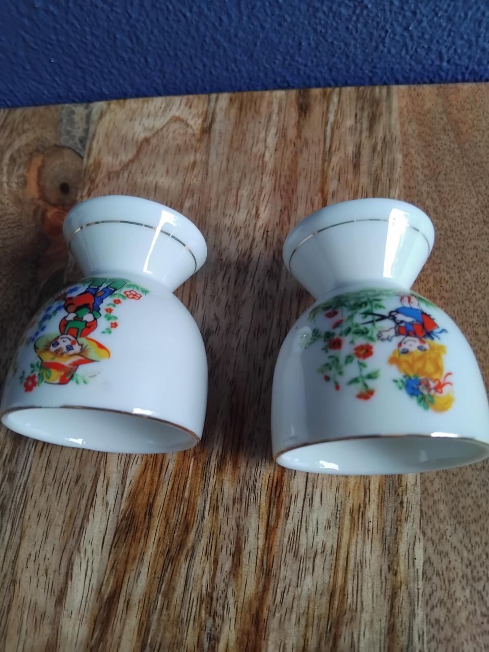 Vintage Eierdopjes Porselein 50's/60's