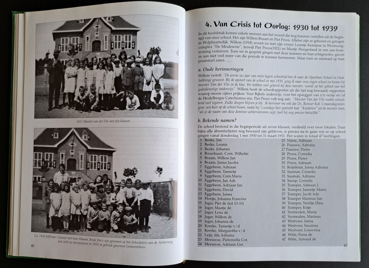Johannes Calvijnschool Wolphaartsdijk - 75 jaar - JMC Murre + AN de Korte