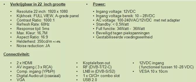 Denson 22 inch Full HD LED TV (ingebouwde sateliet-tuner)