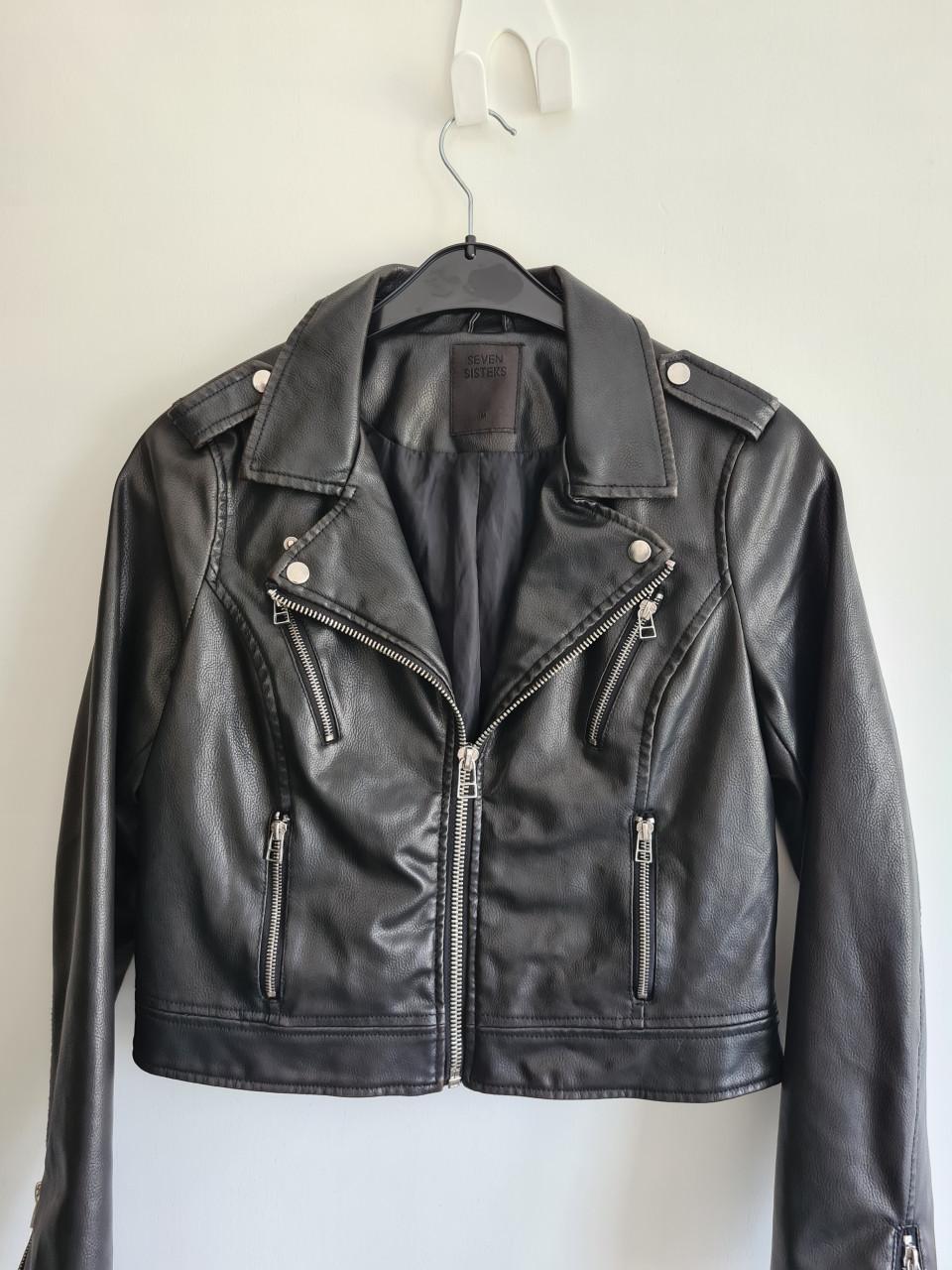 Seven Sisters zwart leren bikerjasje Maat M