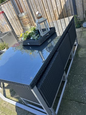 Wicker tuinset voor 6 personen