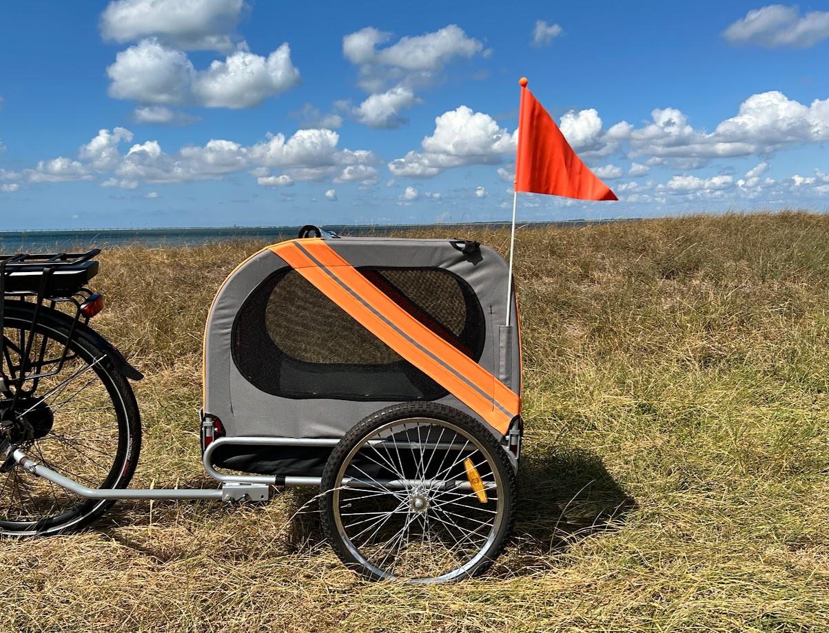 Te koop: Grote Duvo hondenfietskar – Opvouwbaar & Comfortabel (ZGAN)