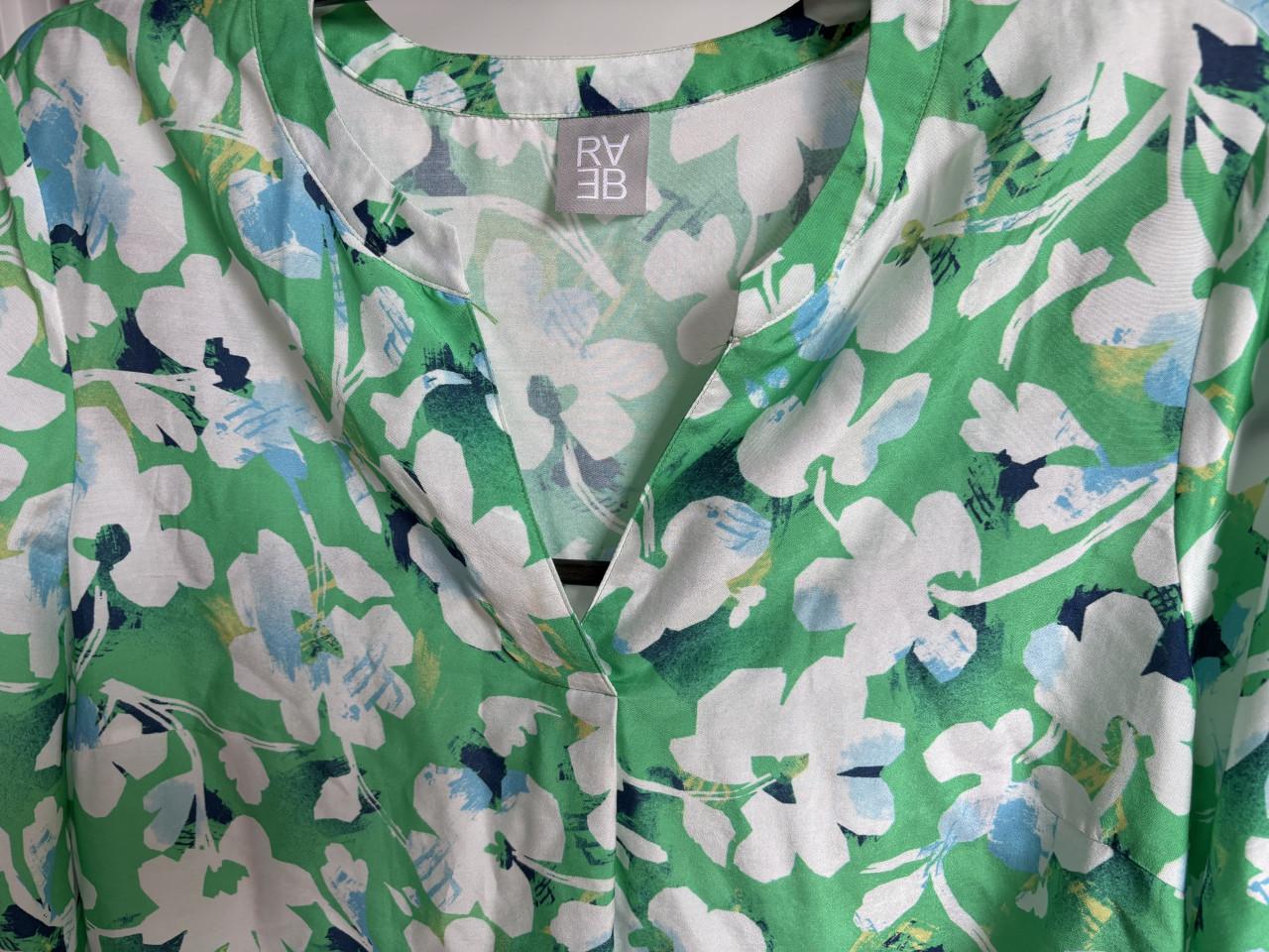 Rabe shirt maat 44 viscose groen/blauw