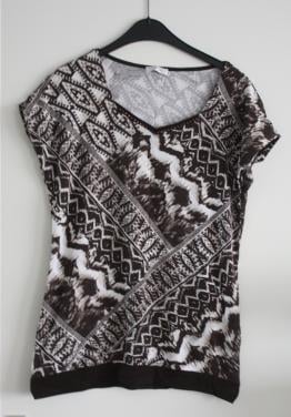 T-shirt met print  bruin wit maat s