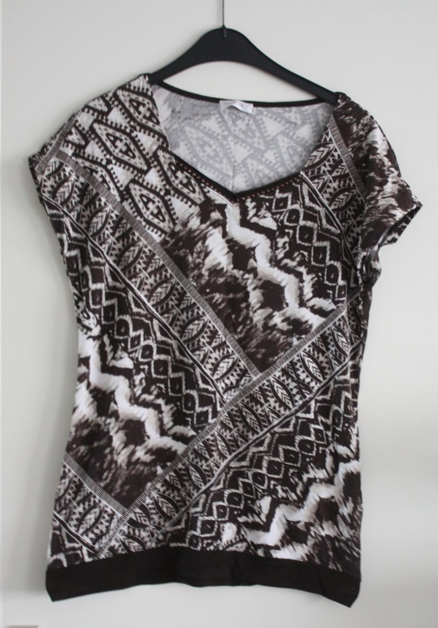T-shirt met print  bruin wit maat s