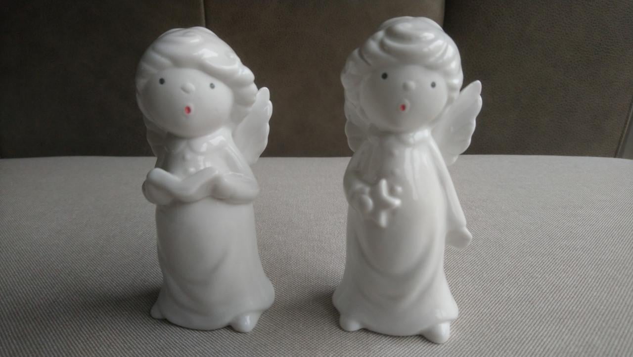 Set porseleinen kerst engeltjes